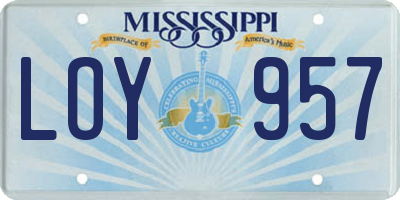 MS license plate LOY957