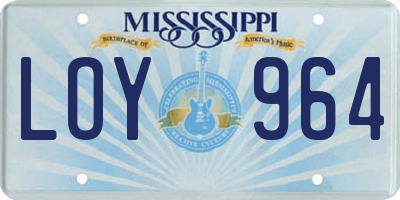 MS license plate LOY964
