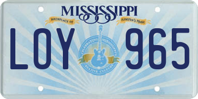 MS license plate LOY965
