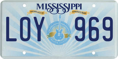 MS license plate LOY969