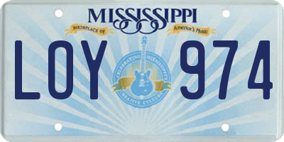 MS license plate LOY974