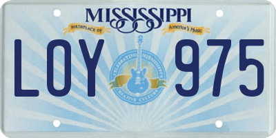 MS license plate LOY975