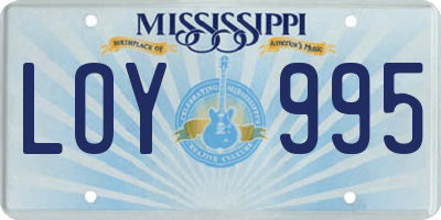 MS license plate LOY995
