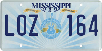 MS license plate LOZ164