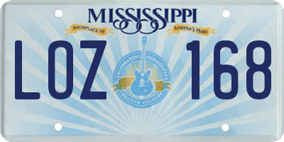 MS license plate LOZ168