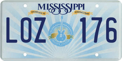 MS license plate LOZ176