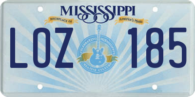 MS license plate LOZ185