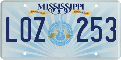 MS license plate LOZ253