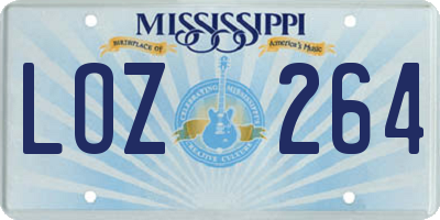 MS license plate LOZ264