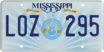 MS license plate LOZ295