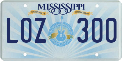 MS license plate LOZ300