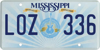 MS license plate LOZ336