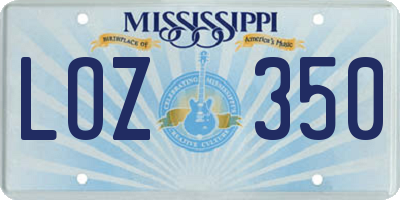 MS license plate LOZ350