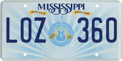 MS license plate LOZ360