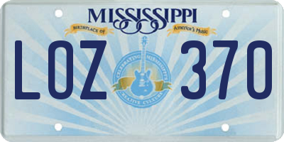 MS license plate LOZ370