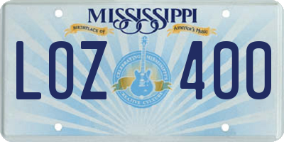 MS license plate LOZ400