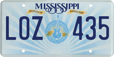 MS license plate LOZ435