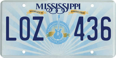 MS license plate LOZ436