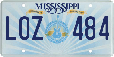 MS license plate LOZ484