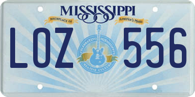 MS license plate LOZ556