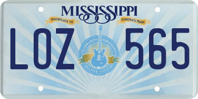 MS license plate LOZ565