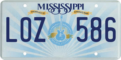 MS license plate LOZ586