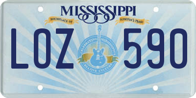 MS license plate LOZ590