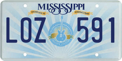 MS license plate LOZ591