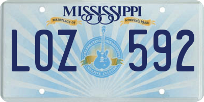 MS license plate LOZ592