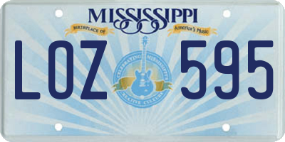 MS license plate LOZ595