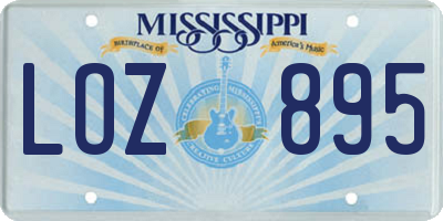MS license plate LOZ895