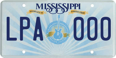 MS license plate LPA000