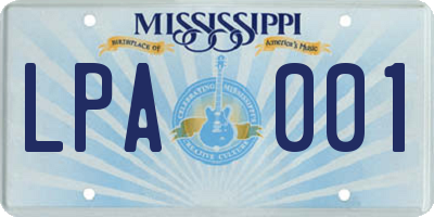 MS license plate LPA001