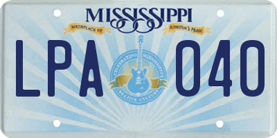 MS license plate LPA040