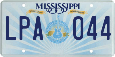 MS license plate LPA044