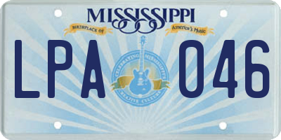 MS license plate LPA046