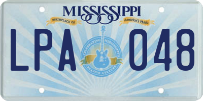 MS license plate LPA048