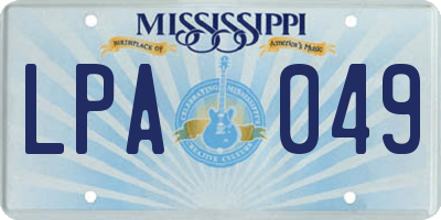 MS license plate LPA049