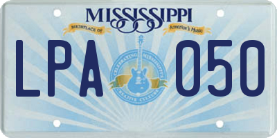 MS license plate LPA050