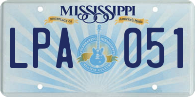 MS license plate LPA051