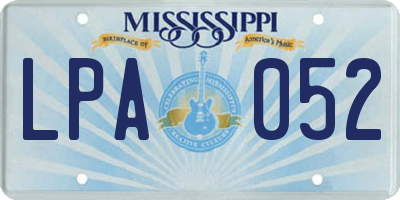 MS license plate LPA052