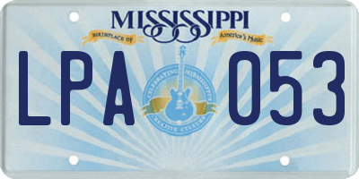MS license plate LPA053