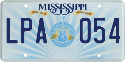 MS license plate LPA054