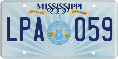 MS license plate LPA059