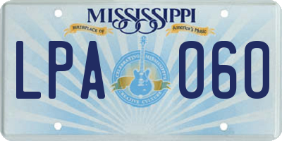 MS license plate LPA060