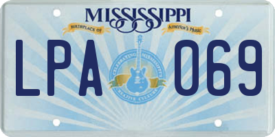 MS license plate LPA069