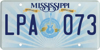 MS license plate LPA073