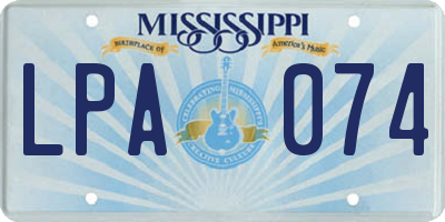 MS license plate LPA074