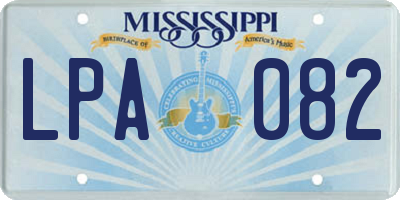 MS license plate LPA082