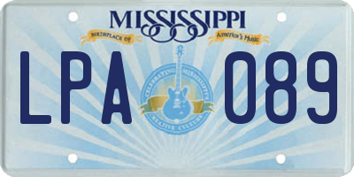 MS license plate LPA089